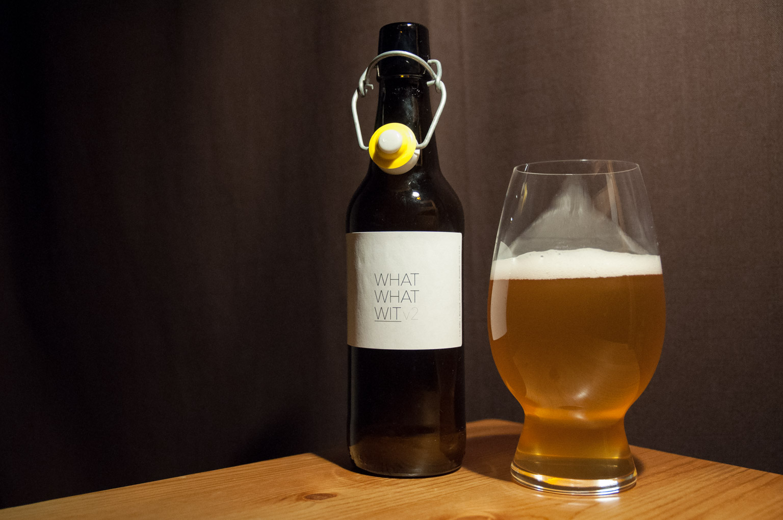 What What Wit v2 bottle and in glass